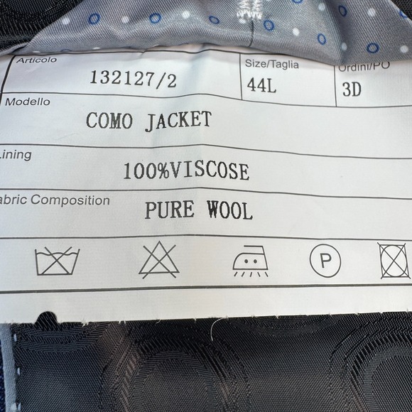 Canaletto‎ Men's 44L Blue Windowpane Wool Sport Coat Vitale Barberis Canonico - Picture 11 of 12